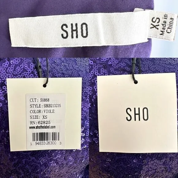 SHO BY TADASHI SHOJI Long Sleeve Sequin Cocktail Mini Dress Size XS - Picture 10 of 16